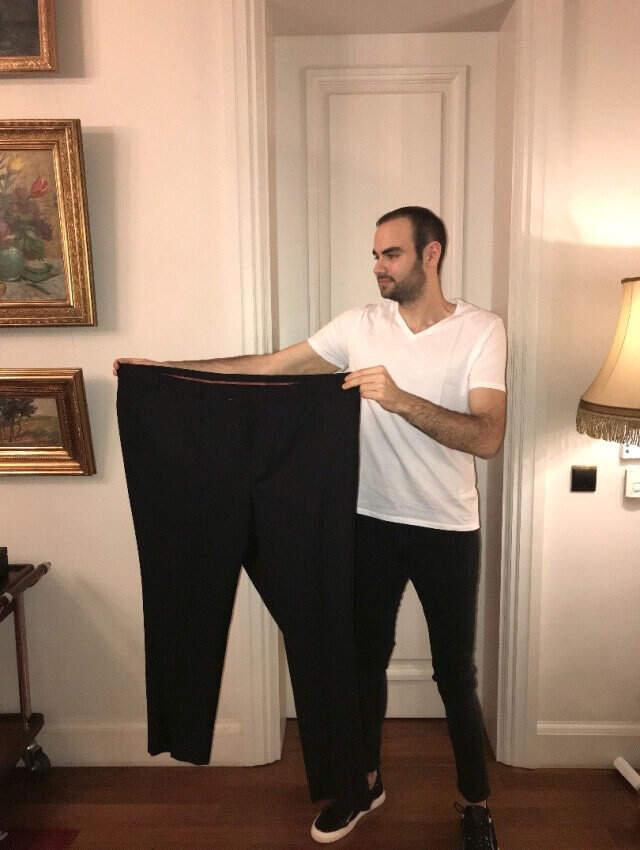 1 Yılda 100 Kilo Veren Faruk Sabancı, Değişimini Eski Takım Elbisesiyle Gösterdi