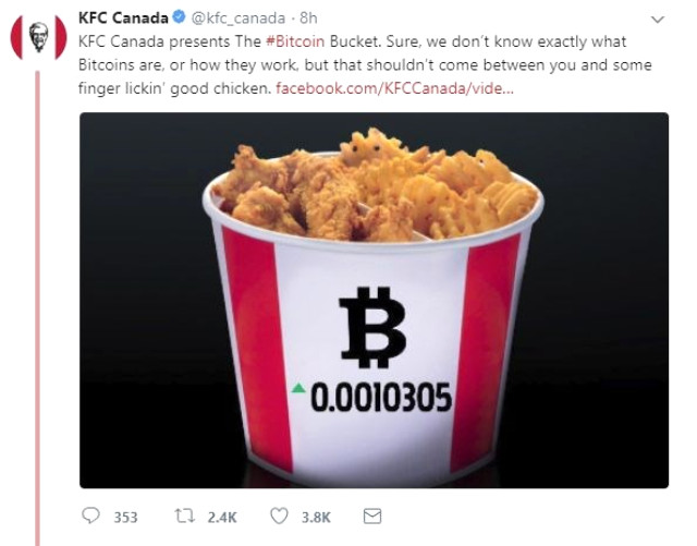 Fast Food Devi KFC, Bitcoin'le Satış Yapmaya Başladı