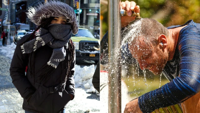 İki Şehrin Tezat Hikayesi Dikkat Çekti! New York Donarken Sydney Adeta Alev Aldı