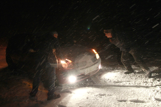 Kırklareli'de Yüksek Kesimlerde Yoğun Kar Yağışı Başladı