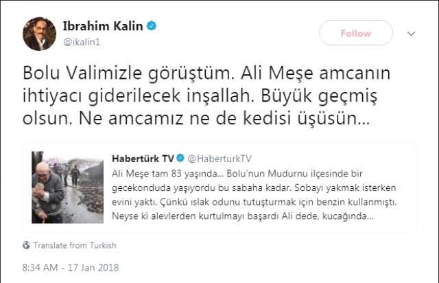 Sobayı Yakmak İsterken Evini Yakan Bolulu Ali Amcaya Valilik Yardım Eli Uzattı