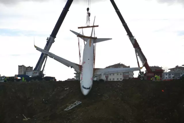 Trabzon Havalimanında Pistten Çıkan Uçak, Bulunduğu Yerden Çıkarıldı