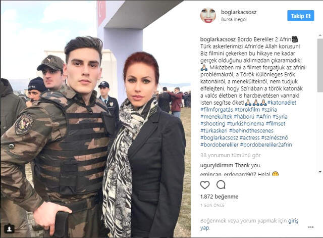 Ünlü Macar Oyuncudan Afrin Operasyondaki Türk Askerine Destek Mesajı