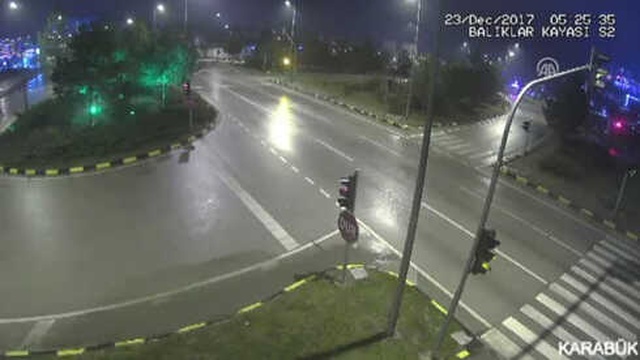 Karabük'te Meydana Gelen Trafik Kazaları MOBESE Kameralarında