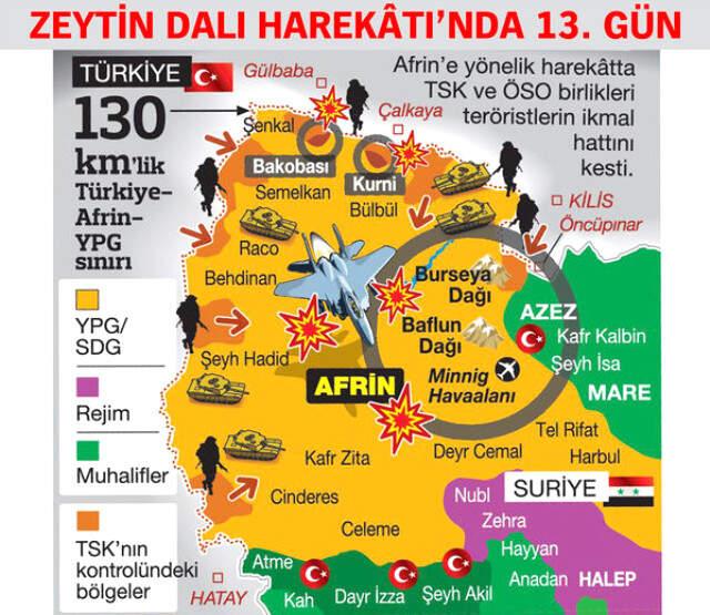TSK, Afrin Kent Merkezinde Yapılacak Operasyonlara Yoğunlaştı