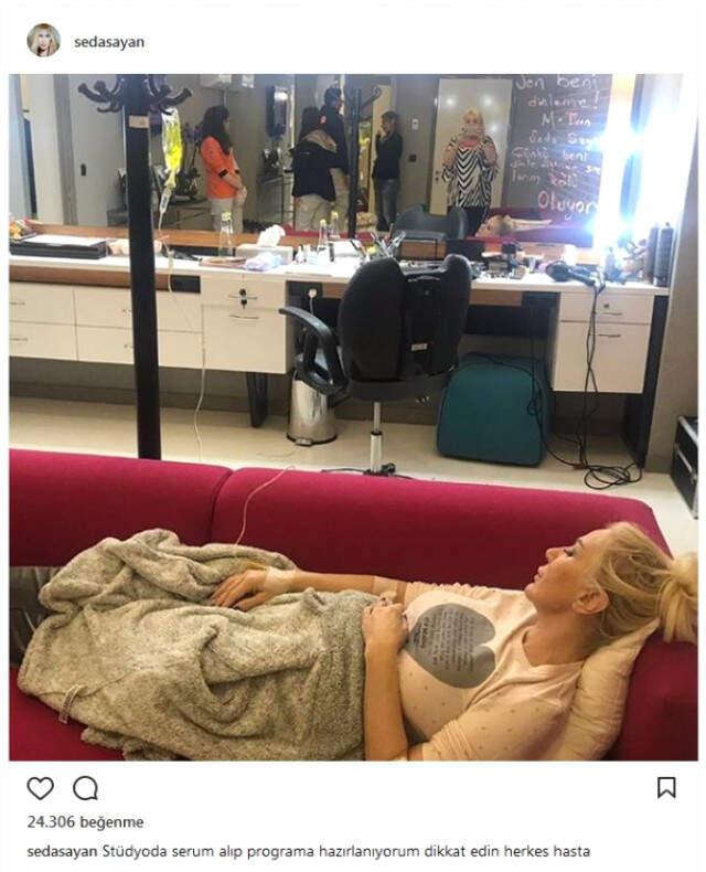 Kuliste Fenalaşan Seda Sayan'a Serum Takıldı