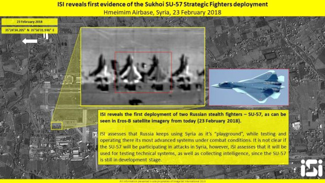 Rusya'nın Suriye'ye Gönderdiği Su-57 Savaş Uçakları Uydudan Böyle Görüntülendi