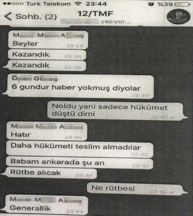FETÖ Sanığı Albayın Oğlu Arkadaşlarına, 15 Temmuz'da
