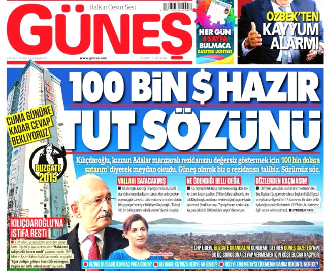 Kılıçdaroğlu'nun Kızı, Ataşehir'deki Dairesini 100 bin Dolara Güneş Gazetesine Sattı