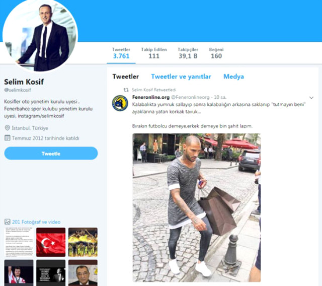 Fenerbahçeli Yönetici Selim Kosif, Quaresma'ya Edilen Hakareti Paylaştı