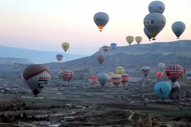 Kapadokya'da Yer Turist, Gök Balon Dolu