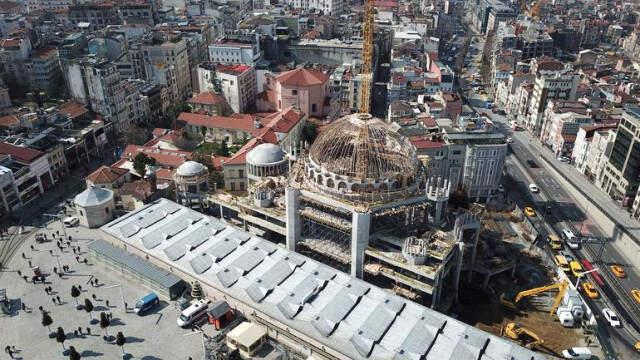 Taksim Camiinde Kaba İnşaatın Yüzde 80'i Tamamlandı! İşte Son Hali