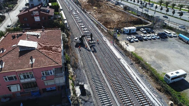 Gebze-Haydarpaşa Banliyö Hattındaki Çalışmalar Havadan Görüntülendi