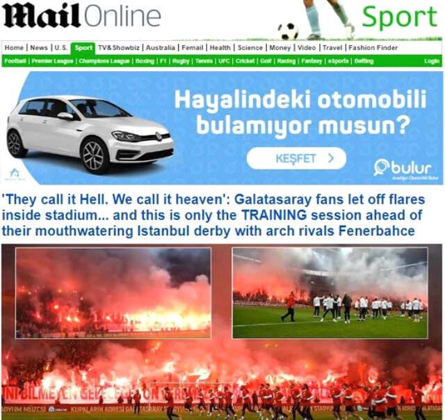 İngiliz Basını Galatasaray'ın Antrenmanını Manşetten Verdi