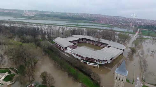 Tunca Nehri Taştı, Kırkpınar Er Meydanı Sular Altında Kaldı