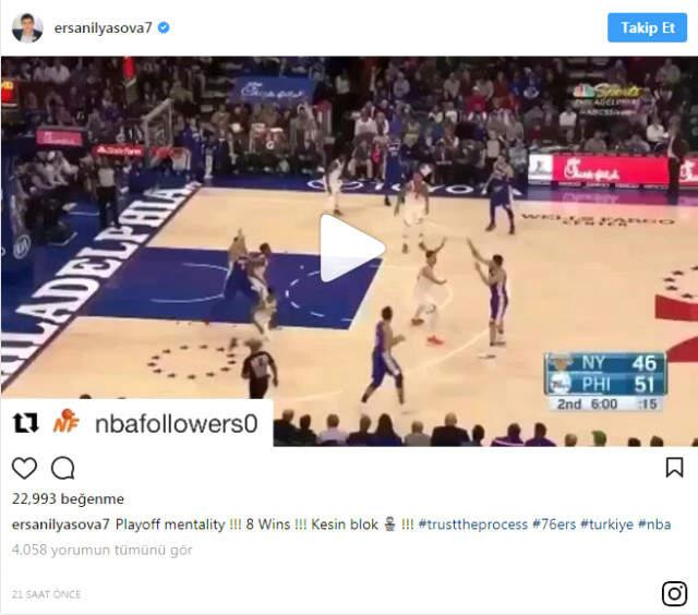 Ersan İlyasova'dan Enes Kanter Paylaşımı: Kesin Blok
