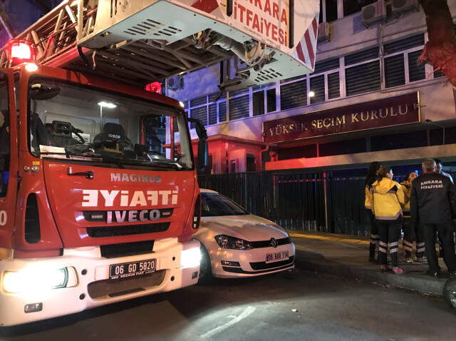 Yüksek Seçim Kurulu Binasında Yangın Paniği Ankara'da Yüksek Seçim Kurulu Binasında Yangın Paniği