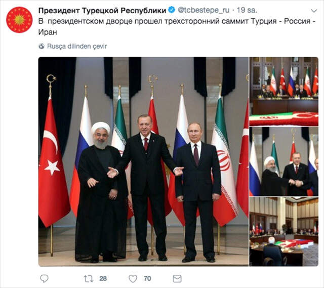 Cumhurbaşkanlığı Rusca Twitter Yayınına Başladı, İlk Gün 70 Bin Kişi Takip Etti Cumhurbaşkanlığı Rusca Twitter Yayınına Başladı, İlk Gün 70 Bin Kişi Takip Etti