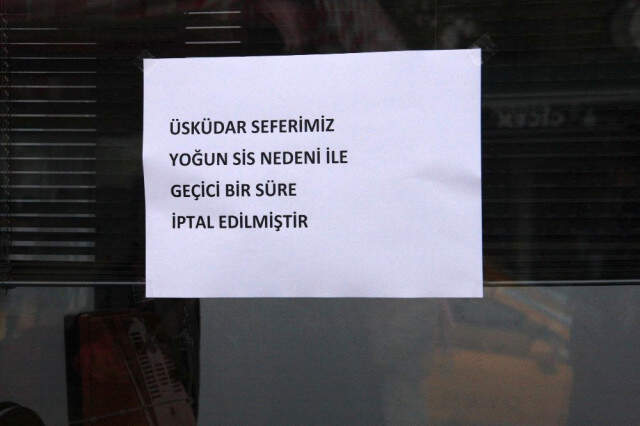 İstanbul'da Yaşanan Yoğun Sis Nedeniyle Deniz Seferleri İptal Edildi