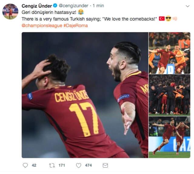 Cengiz Ünder'den Barcelona Paylaşımı: Geri Dönüşlerin Hastasıyız