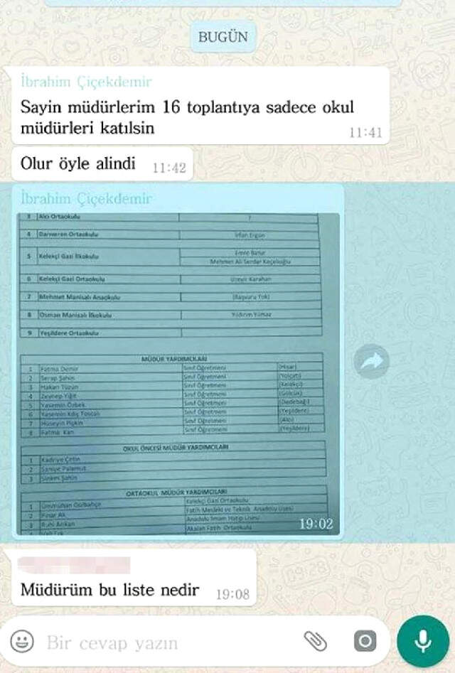 Sınav Yapılmadan Atamaları WhatsApp'tan Paylaşan İlçe Milli Eğitim Müdürü, Görevden Alındı
