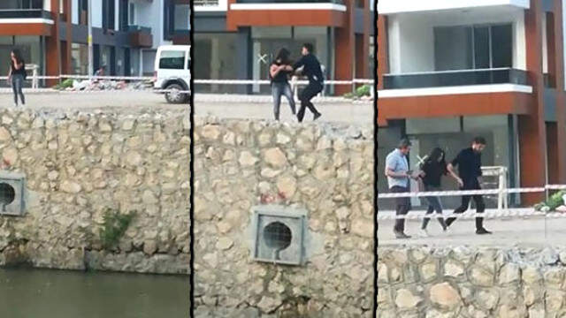 Yeşilırmak'ın İstinat Duvarına Çıkıp Atlamak İçin Bekledi, Polis Son Anda Yakaladı Yeşilırmak'ın İstinat Duvarına Çıkıp Atlamak İçin Bekledi, Polis Son Anda Böyle Yakaladı