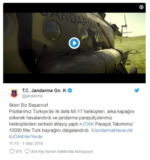 Jandarma Mı-17 Helikopteriyle Bir İlke İmza Attı