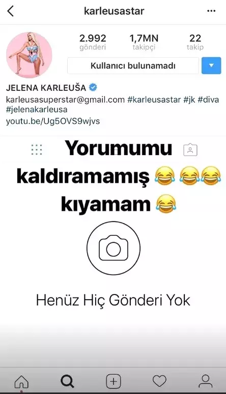 Jelana Karleusa Eşini Etiketleyerek Yorum Yapan Manken Tuğçe Aral'ı Engelledi