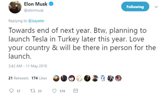 Musk Twitter'dan Duyurdu: Tesla Bu Yıl Türkiye'ye Gelecek