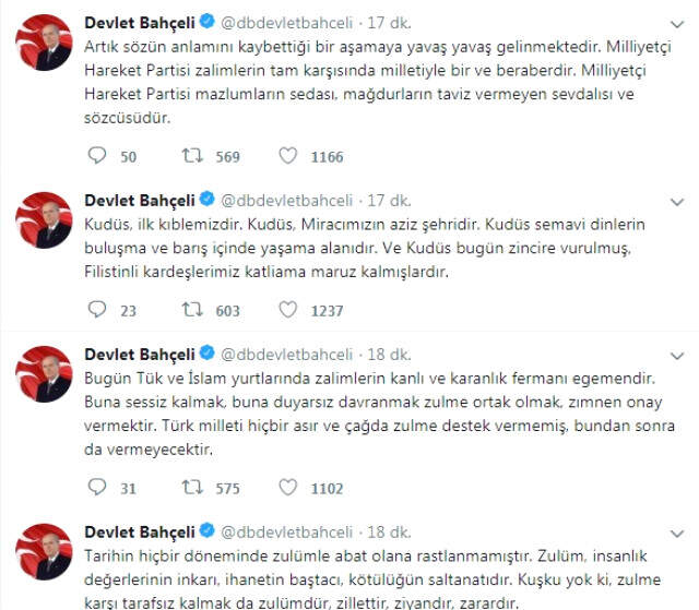 Bahçeli, Yenikapı'daki Kudüs'e Destek Mitingine Katılıyor