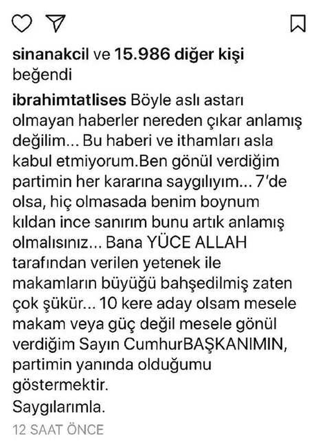 İbrahim Tatlıses, Liste Sıralaması Yüzünden Adaylığı Kabul Etmediği Yönündeki İddialarını Yalanladı