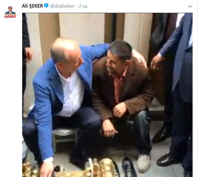 Muharrem İnce, Boya Sandığına Oturup Ayakkabılarını Boyadı Muharrem İnce, Boya Sandığına Oturup Ayakkabılarını Boyadı