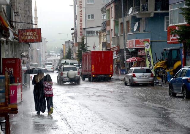 Kars ve Erzincan'da 20 Dakika Boyunca Yağan Dolu, Her Yeri Beyaza Bürüdü