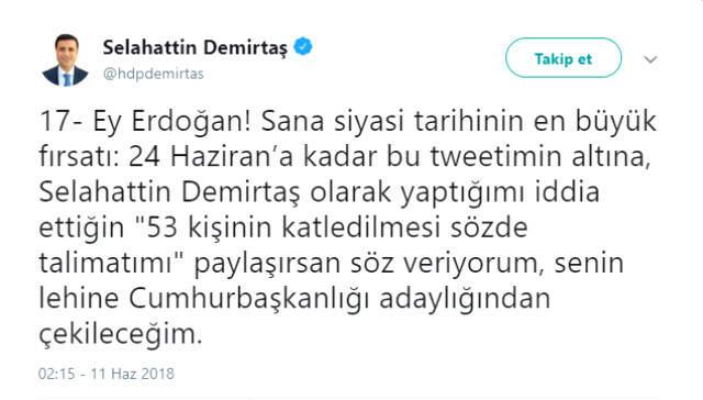 Demirtaş'tan Erdoğan'a: İspatla, Senin Lehine Adaylıktan Çekileceğim