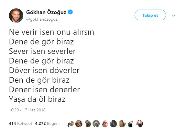 Muharrem İnce'ye Oy Vereceğini Belli Eden Gökhan Özoğuz, Kendisini Eleştirenlere Şiirle Cevap Verdi