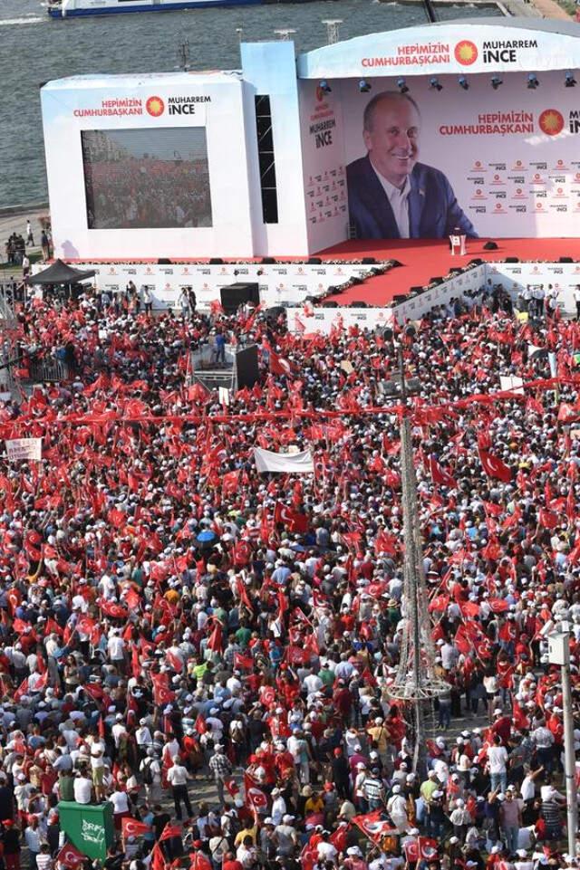 Polis Kayıtlarına Göre Muharrem İnce'nin İzmir Mitingine 2 Milyon 500 Bin Kişi Katıldı