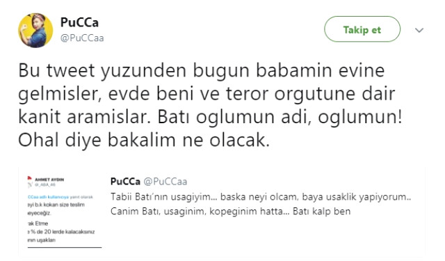 Oğlu Batı Hakkında Atılan Tweet Atan Yazar Pucca'nın Babaevine Polis Baskını Düzenlendi
