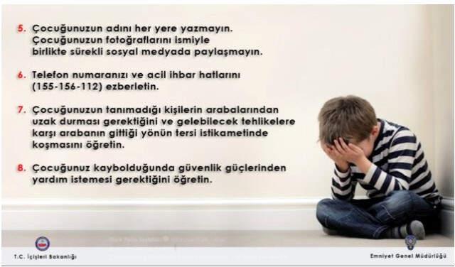 Çocuklarınızın kendilerini koruyabilmeleri için yapılması gerekenler nelerdir? EGM,