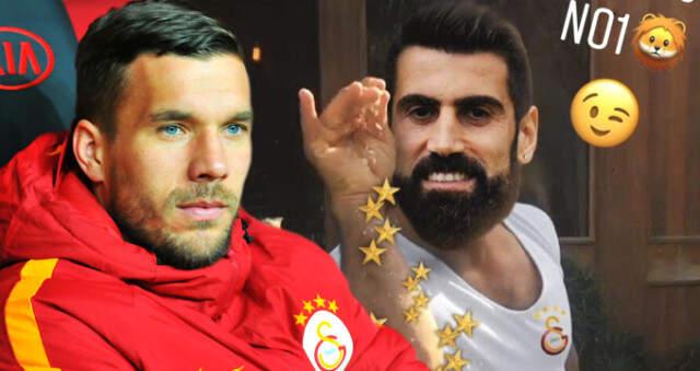 Eski Galatasaraylı Podolski, Volkan Demirel'le Dalga Geçti