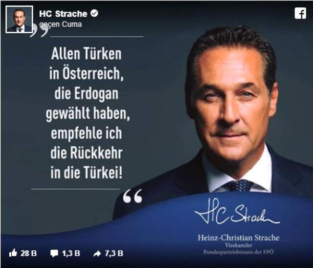 Avusturya Başbakan Yardımcısı'ndan Sert Çıkış: Erdoğan'a Oy Verenler Türkiye'ye Dönsün