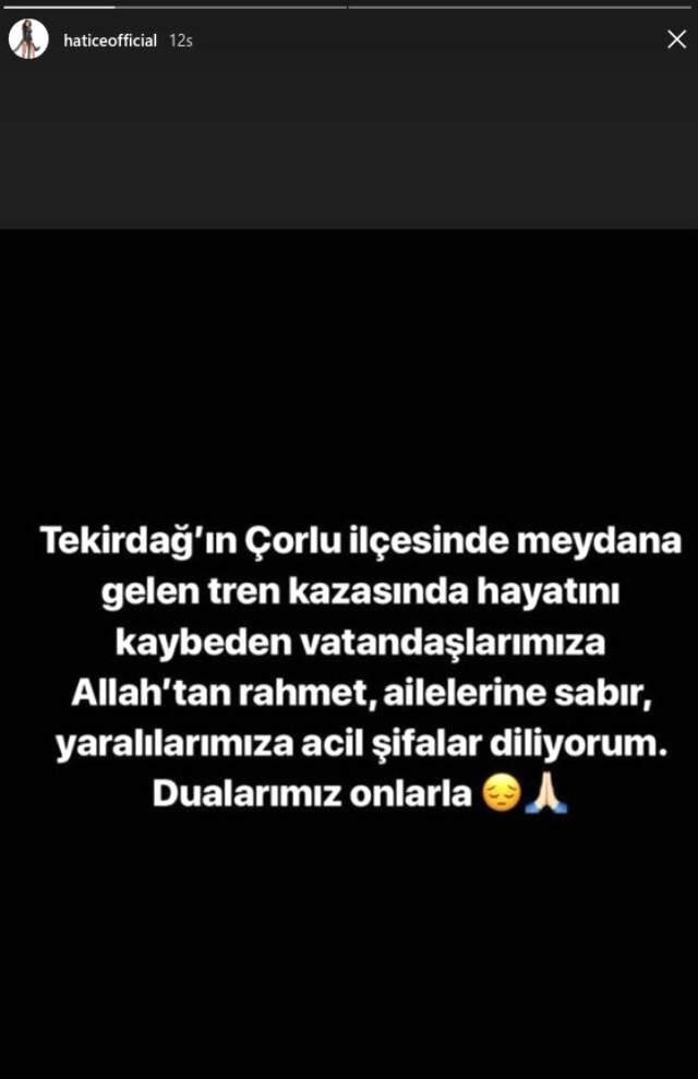 Çorlu'daki Tren Kazasında Hayatını Kaybedenler İçin Ünlüler Sosyal Medyadan Taziye Mesajı Yayınladı