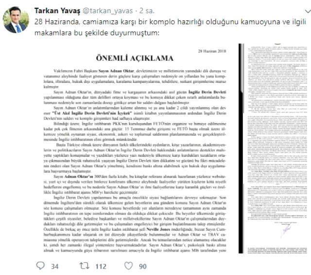 Adnan Oktar'ın 2 Numaralı Adamı, Başkan Erdoğan ile Bahçeli'den Yardım İstedi
