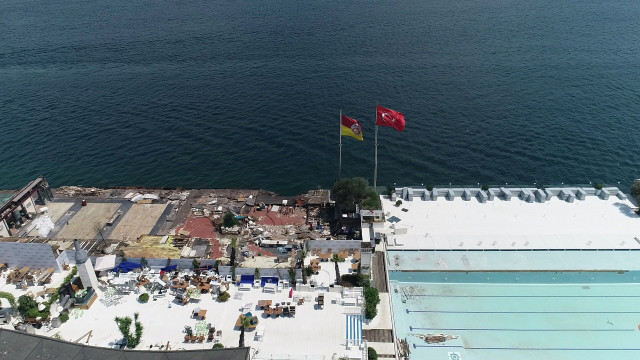 Yıkımı Başlayan Galatasaray Adası'nın Son Durumu Havadan Görüntülendi
