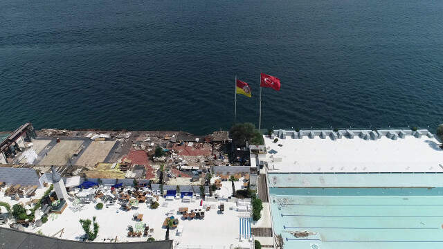 Yıkımı Başlayan Galatasaray Adası'nın Son Durumu Havadan Görüntülendi Yıkımı Başlayan Galatasaray Adası'nın Son Durumu Havadan Görüntülendi