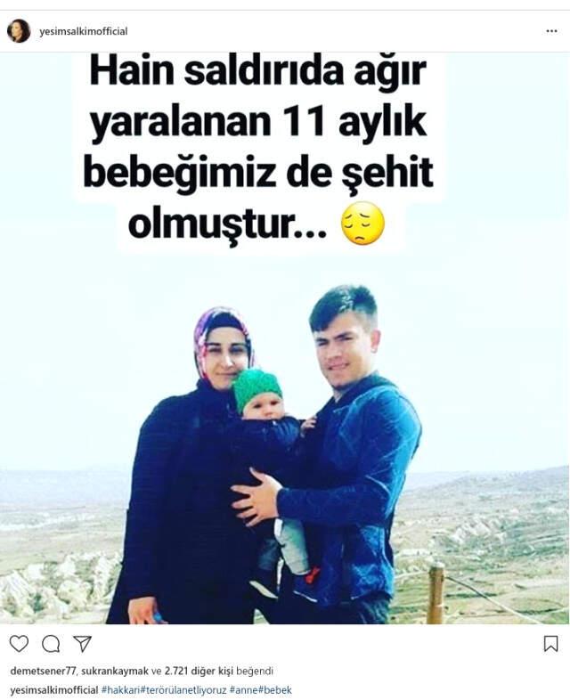 Teröristlerin Haince Şehit Ettiği Astsubayın Eşi ve 11 Aylık Bebeği, Ünlü İsimleri Yasa Boğdu