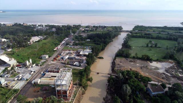 Ordu'daki Sel Felaketinde Yıkılan Cevizdere Köprüsü'ndeki Tahribat Havadan Görüntülendi
