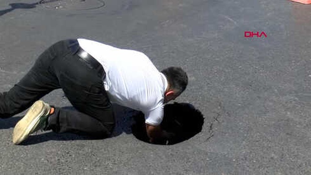 İstanbul Nispetiye Caddesi'nde Yolda Çökme