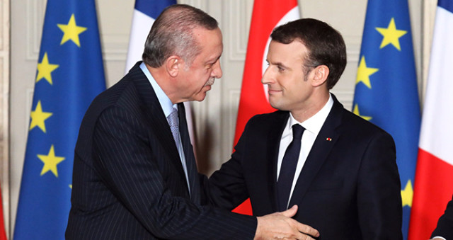 Başkan Erdoğan, Fransa Cumhurbaşkanı <a class='keyword-sd' href='/emmanuel-macron/' title='Emmanuel Macron'>Emmanuel Macron</a> ile Görüştü