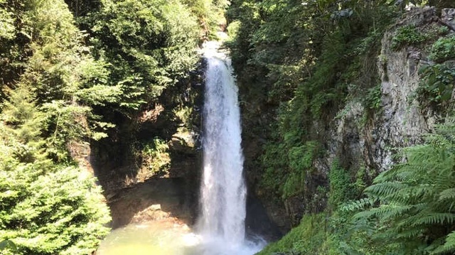 Karadeniz'in En Yüksek Debili Şelalesine Turistler Akın Etti