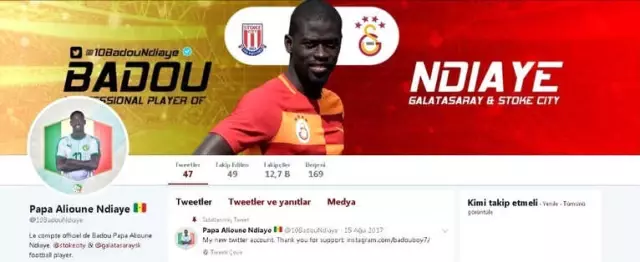 Badou Ndiaye, <a class='keyword-sd' href='/sosyal-medya/' title='Sosyal Medya'>Sosyal Medya</a> Hesabına Galatasaray'ın Logosunu Koydu